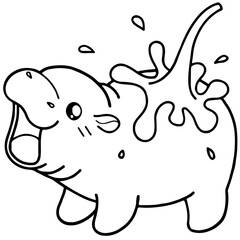 Hippopotamus cartoon coloring page
