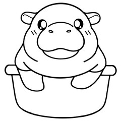 Obraz premium illustration of cartoon hippopotamus 
