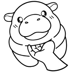 illustration of cartoon hippopotamus