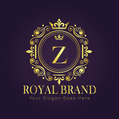 Letter Z luxury gold logo concept
