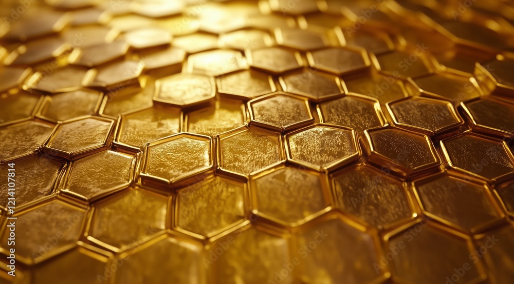 Poster golden honeycomb texture creating a stunning abstract background for design and artistic purposes