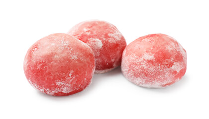 Delicious mochi isolated on white. Traditional Japanese dessert