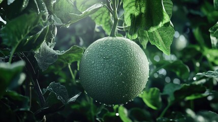 Green Melon Dewdrops Glisten