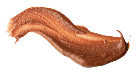 Sample of tasty nut butter isolated on white, top view