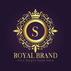 Letter S luxury gold logo concept