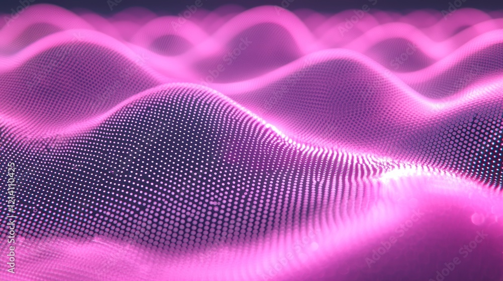 Canvas Prints pink particle waves: an abstract digital art design