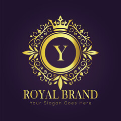 Letter Y luxury gold logo concept