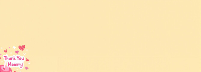 Fototapeta premium Thank You Mommy text on soft yellow background