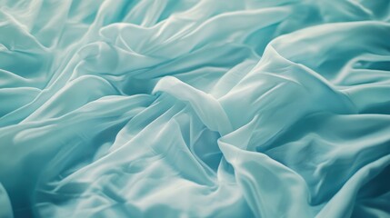 Obraz premium Elegant Draped Light Blue Silk Fabric Texture.