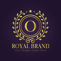 Letter O luxury gold logo concept
