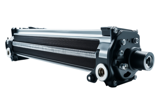 Industrial Metal Cylinder Component Isolated on transparent Background