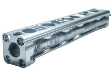 Detailed Metal Component With Complex Internal Structure Isolated on transparent Background