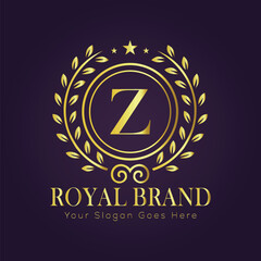 Letter Z luxury gold logo concept

