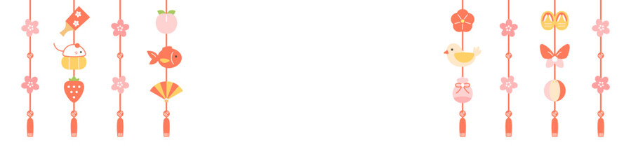 つるし雛のイラスト　つるし飾り　ひな飾り