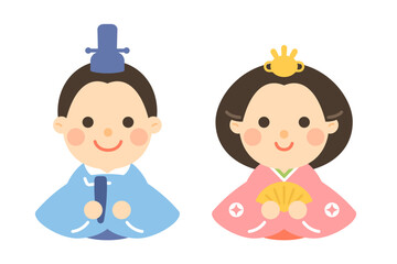 お内裏様とお雛様のイラスト　ひな人形　ひな祭り