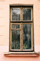 carved wooden antique window frames