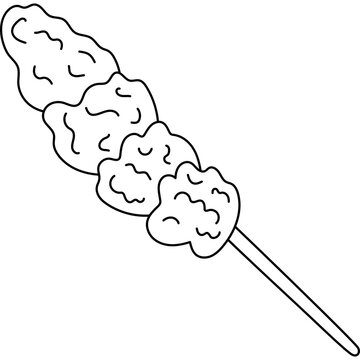 Cute doodle feather duster to wipe dust from furniture. Hand drawn pipidaster for dry cleansing apartment. Funny outline clipart of dust cleaner brush isolated. Sweeping tool for household.