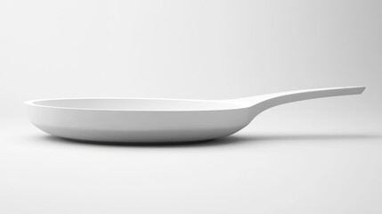White frying pan, studio shot, plain background, cooking