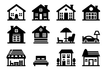 Fototapeta premium Basic House Icons Set
