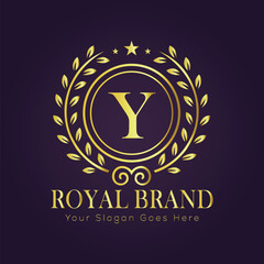 Letter Y luxury gold logo concept