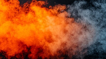 Obraz premium Digital Visualization of Smoke Transforming from Orange to White in Gigapixel Quality