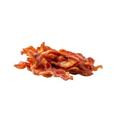 Crispy Bacon Pile: A close-up shot of a delicious pile of crispy bacon, perfectly cooked to a golden brown. Sizzling with flavor.