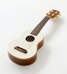 Fototapeta premium A Soprano Ukulele Resting on a White Background