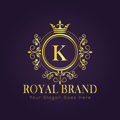 Letter K luxury gold logo concept