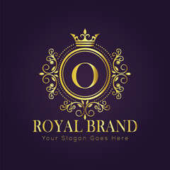 Letter O luxury gold logo concept
