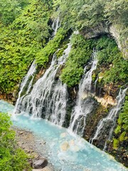 일본 훗카이도 흰수염 폭포