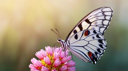 Butterfly on Pink Flower