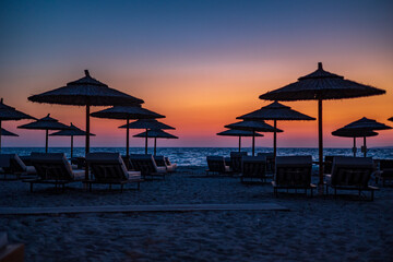 sunset at the beach in kos