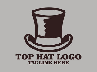 Top hat vector illustration perfect for branding, fashion, fashion depicting fashion trends and dressing styles, formality depicting formal events and formal wear, timeless classic design top hat logo