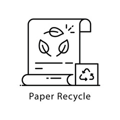 Paper Recycle Vector Outline Icon Style. Eps 10 File