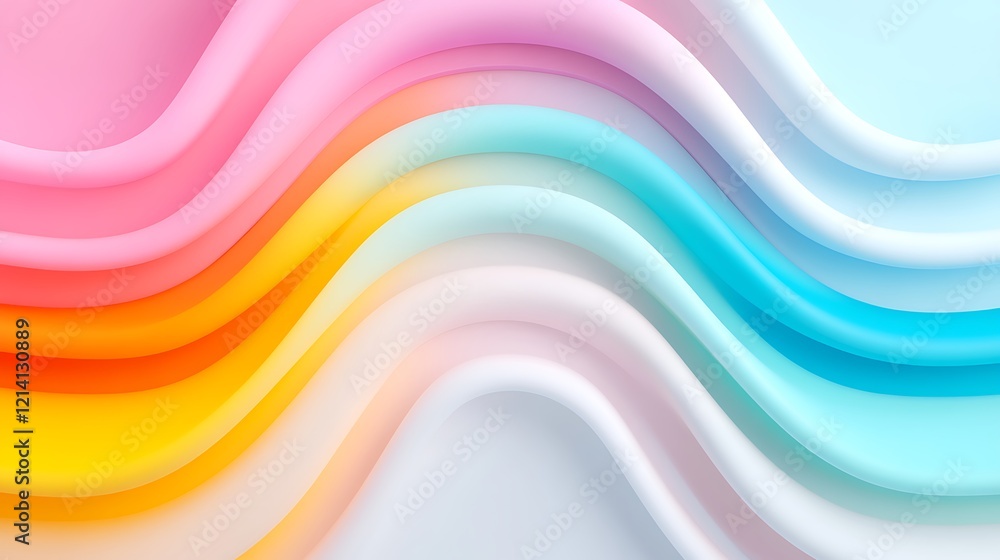 Poster abstract colorful wave design with smooth curves and gradients for creative backgrounds and textures