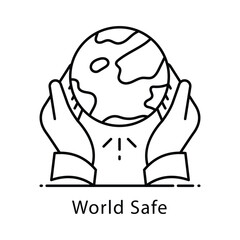World Safe Vector Outline Icon Style. Eps 10 File