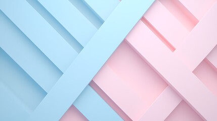 Obraz premium Abstract Geometric Background with Light Blue and Pink Stripes Creating Modern Artistic Design