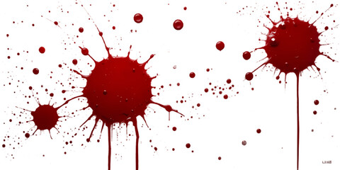 "grunge blood stains on white and transparent surface"
