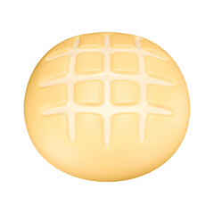 a 3d icon render melonpan 