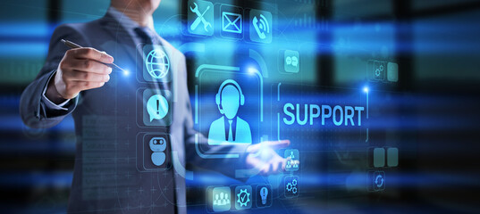 Support Customer service satisfaction business technology concept.