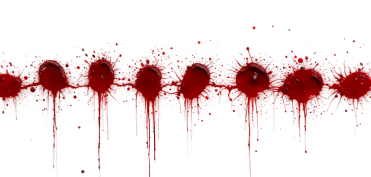 "bloody texture marks on white and transparent setting"
