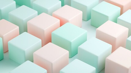 Obraz premium Abstract Pastel Cubes Arrangement on a Soft Background for Creative and Minimalist Design Projects