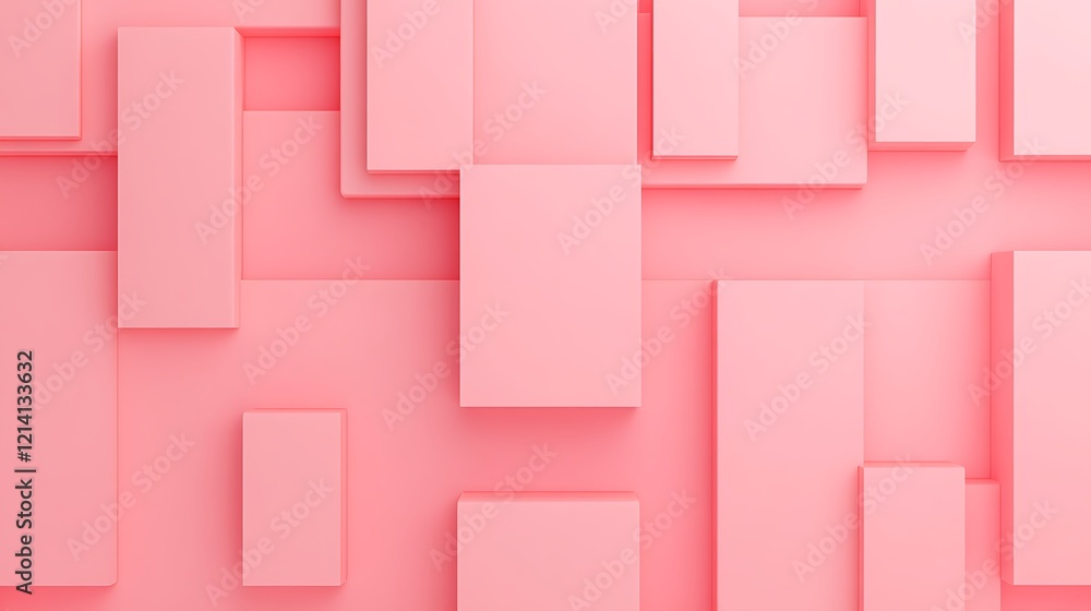 Poster abstract pink geometric background with rectangles and squares in varying sizes for creative design 