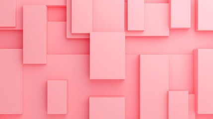 Obraz premium Abstract Pink Geometric Background with Rectangles and Squares in Varying Sizes for Creative Design Projects