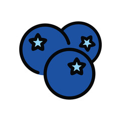 Blueberry Vector Icon - Organic Sweet Berry for Health, Dessert, and Diet