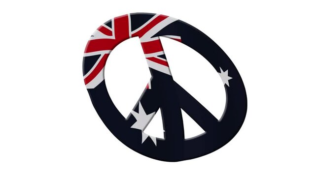 Peace sign with Australian flag / no nuclear.