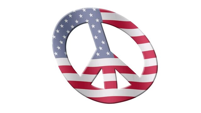  Peace sign with Stars and stripes flag / no nuclear.
