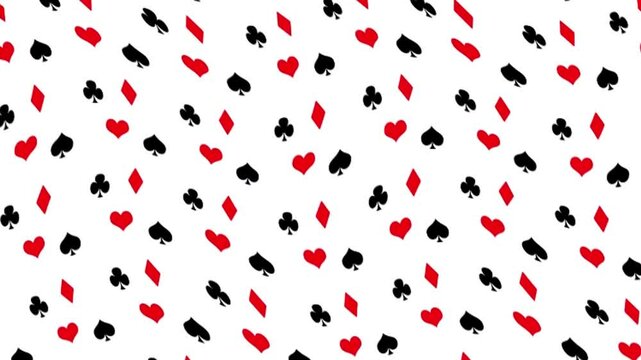 Playing card symbols waving back and forth