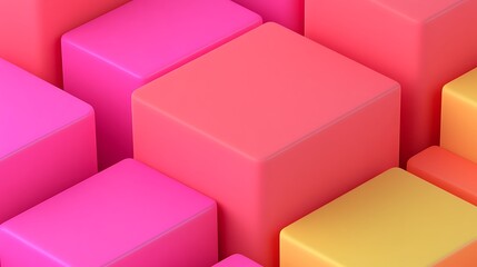 Fototapeta premium Colorful Abstract Blocks in Bright Pink and Yellow Background for Modern Design and Creative Concepts