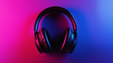 wireless headphones with a slight glow background 